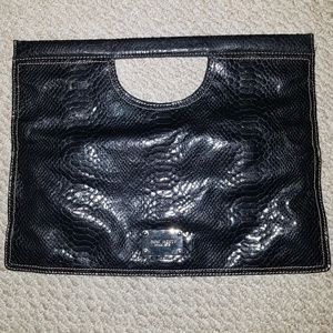 SALE! Nine West black reptile large clutch